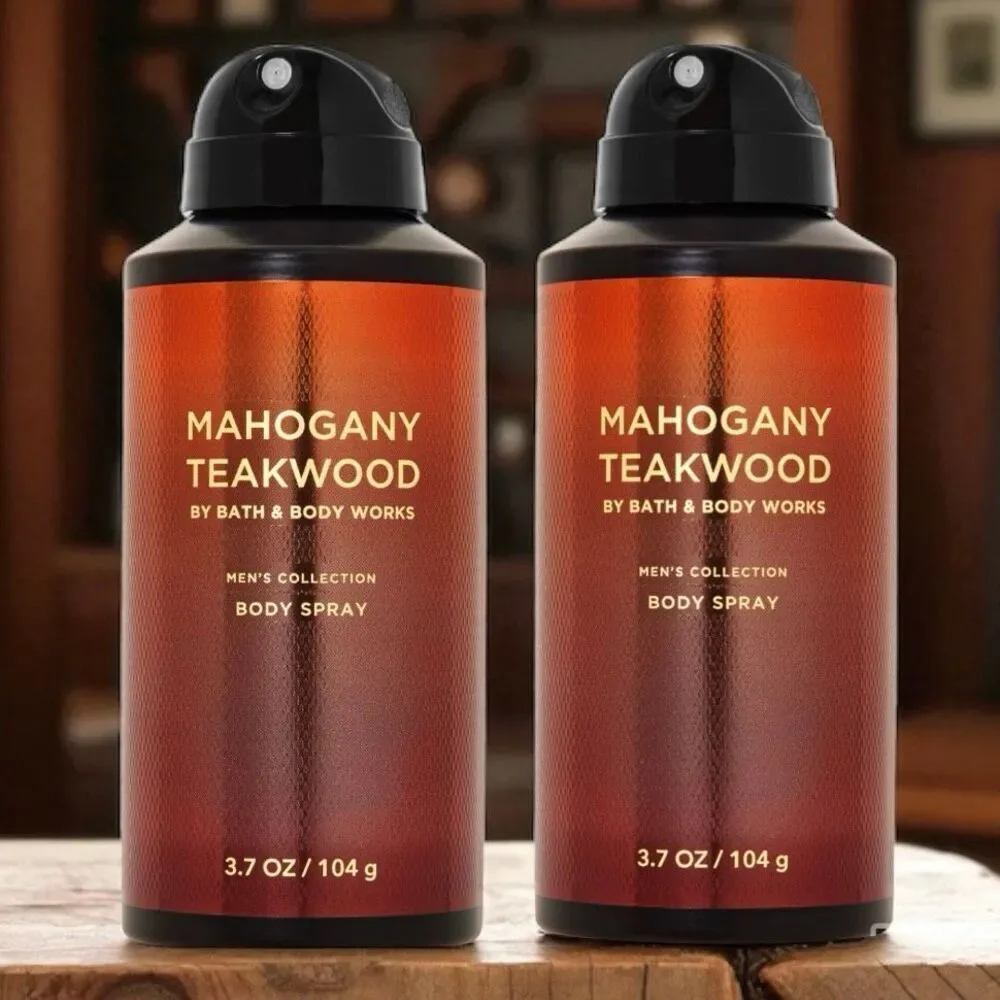 NWT Bath & Body Works Lot of 2 MAHOGANY TEAKWOOD Men’s Collection Body Spray